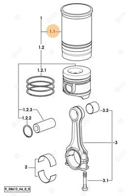 Pièces agricoles - Pieces moteur - CYLINDRE MOTEUR Deutz-Fahr origine