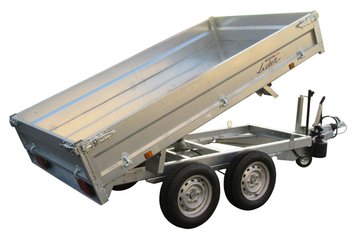 Materiels - Remorque voiture - BENNE 256x148x30 freinée roues dessous pompe électrique PTAC : 2500 kg