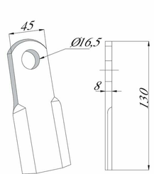Pièces agricoles - Machines - Lame droite 10