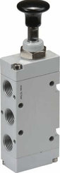 Pièces agricoles - Pièce pneumatique - Vanne 5/2, levier bouton 1/4"