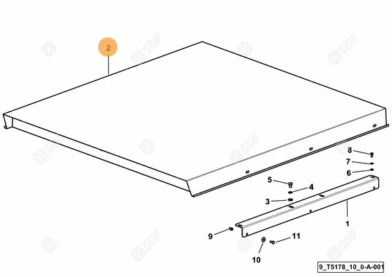 Pièces agricoles - Cabine et structure - toit pare-soleil
