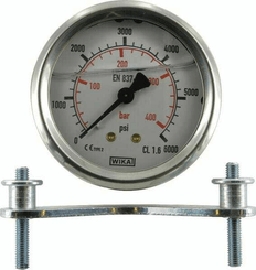 Pièces agricoles - Hydraulique - Manomètre Ø 63 mm 400bar/6000psi Inox- raccord arrière