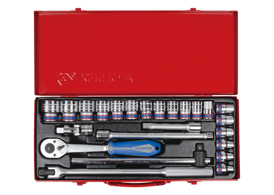 Outils - Outils divers - Coffret de douilles métriques et accessoires 1/2" - 24 pièces