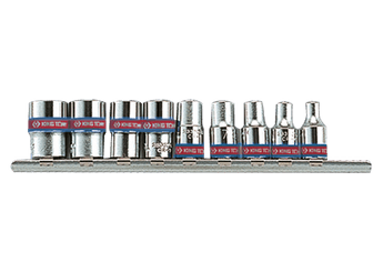Outils - Outils divers - Jeu de douille 1/4" en pouces sur rail