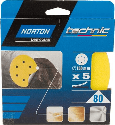Outils - Outils divers - Papier abrasif 150 mm G80 (5x)