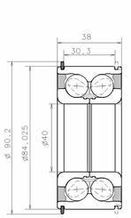 Pièces agricoles - Roulements - Roulement à billes oblique