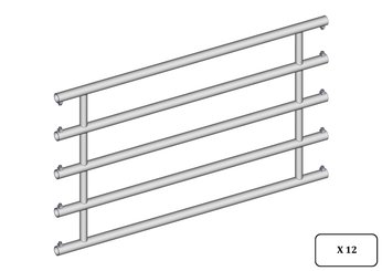 Materiels - Cage de contention - PACK DE 12 ARRIERES DOUBLEX EX5  L.1.90M