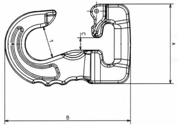 Pièces agricoles - Outils atelier - Crochet pour Elingue sans fin