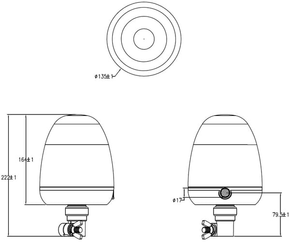 Pièces agricoles - Eclairage - Jeu de 2 gyrophares LED synchronisables TWIN, 12-24V, flexibles