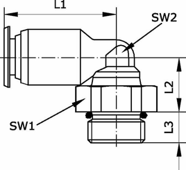 Pièces agricoles - Pièce pneumatique - Raccord enfichable en L 4x1/8"
