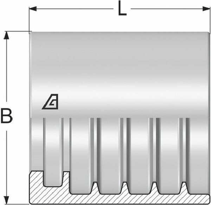 Pièces agricoles - Hydraulique - Jupe à sertir Ø56x48,6mm DN32 acier / zingué Alfagomma
