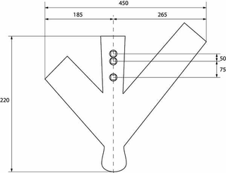 Pièces agricoles - Travail du sol - Soc à branches inégales g 320/240x8