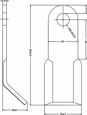 Pièces agricoles - Aménagements paysagers - Fléau y 60x8x205D25 p/ Sicma