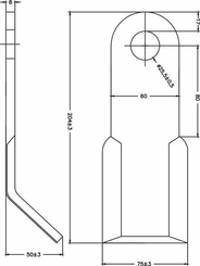 Pièces agricoles - Aménagements paysagers - Fléau y 60x8x205D25 p/ Sicma