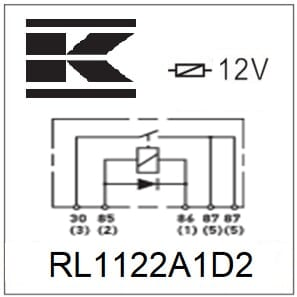 Pièces agricoles - Eclairage - Mini relais 12V, double contact à fermeture, 2x20A, diode, sans support