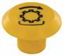 Symbole, prise de force, rond, jaune