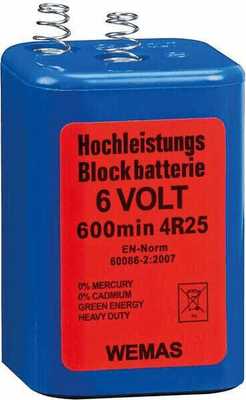 Pièces agricoles - Eclairage - Batterie 4r25 6 V bleue carbone-zinc