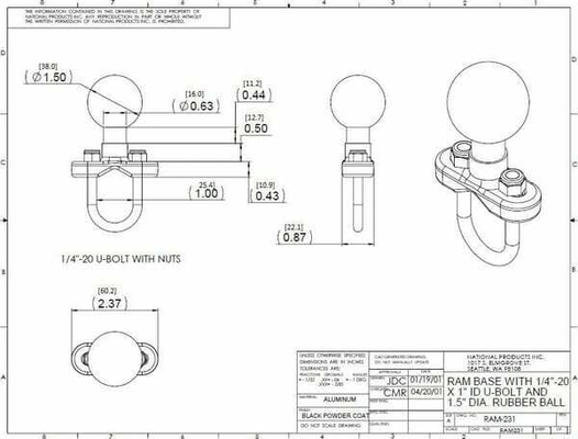 Pièces agricoles - Pièce Pulvérisateur - Support de montage 1/2"- 1" "C"