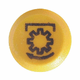 Interrupteur poussoir, PTO, rond, jaune
