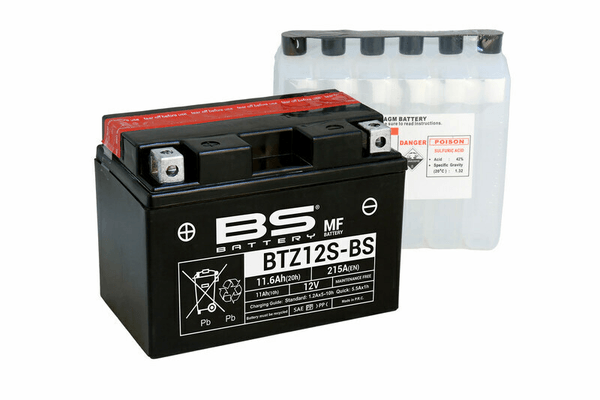 Pièces Quad & Motos - Electrique - Batterie BS BATTERY sans entretien avec pack acide - BTZ12S-BS
