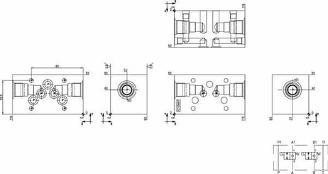 Pièces agricoles - Hydraulique - Boîtier 2/2 van. SDC 10/2 NG10