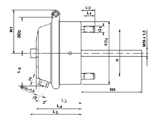 Pièces agricoles - Pièce divers - Vérin à diaphragme type 16