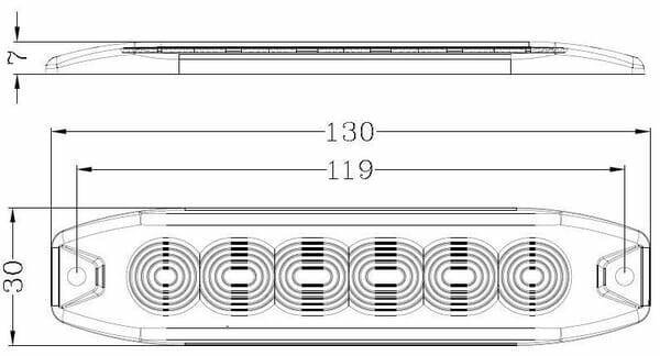 Pièces agricoles - Eclairage - Clignotant, orange, 6 LED