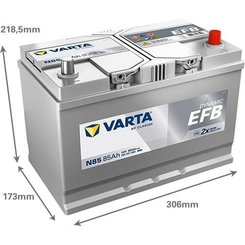 Pièces agricoles - Eclairage - Battery 12V 85Ah 800A N85 VARTA Dynamic EFB