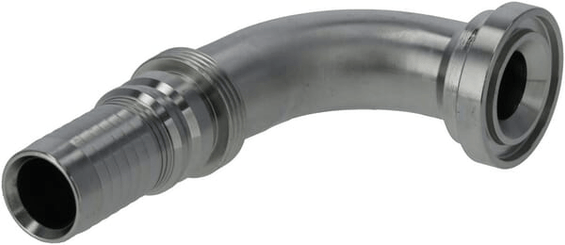 Pièces agricoles - Hydraulique - Raccord à sertir 4SH-DN25 avec flasque ø44,5 mm 90°