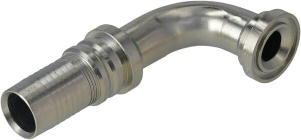 Pièces agricoles - Hydraulique - Raccord à sertir 4SH-DN32 avec flasque ø44,5 mm 90°