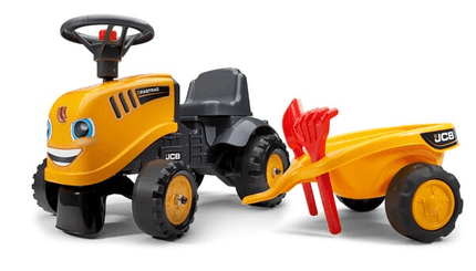 Loisirs - Jouets - Porteur chantier JCB avec remorque, pelle et rateau