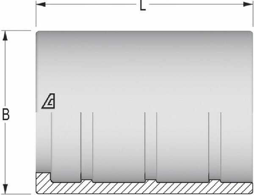 Pièces agricoles - Hydraulique - Jupe à sertir Ø48x42,5mm DN25 acier / zingué Alfagomma
