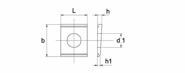 Pièces agricoles - Fasteners - Square taper washer M16x36x5.9/3mm A2 Kramp