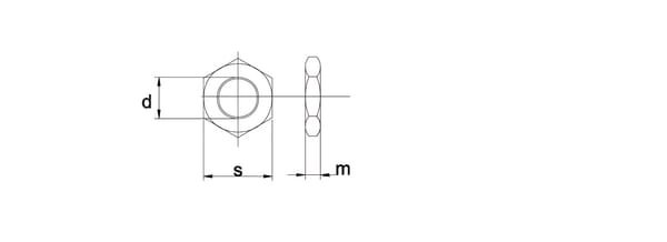Pièces agricoles - Fasteners - Écrou hexagonal bas DIN439 M10x1.50 acier zingué Classe 4 Kramp