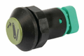 Interrupteur poussoir, abaissement du relevage, rond, vert