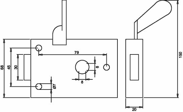 Pièces agricoles - Tracteur pièce origine - Verrou de porte int. droite NH