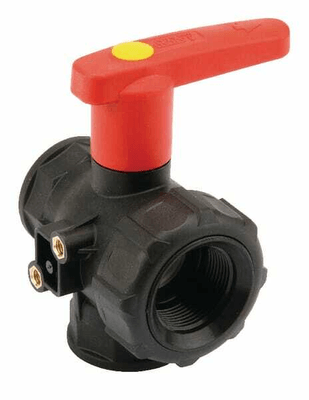 Pièces agricoles - Pièce Pulvérisateur - Vanne boi.sph. 1 1/4" 3v.+ral.