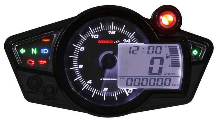 Pièces Quad & Motos - Equipement véhicule - Compteur de vitesse KOSO RX1N+ GP Style II multifonctions fond noir universel
