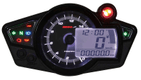 Compteur de vitesse KOSO RX1N+ GP Style II multifonctions fond noir universel