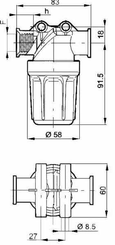 Pièces agricoles - Pièce Pulvérisateur - Filtre de pression 55l 1/2"