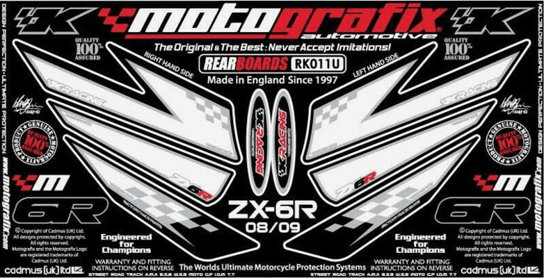 Pièces Quad & Motos - Equipement véhicule - Kit déco arrière MOTOGRAFIX blanc Kawasaki ZX6R Ninja