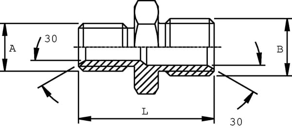 Pièces agricoles - Hydraulique - Raccord droit M 1/2"x3/8" BSP SS