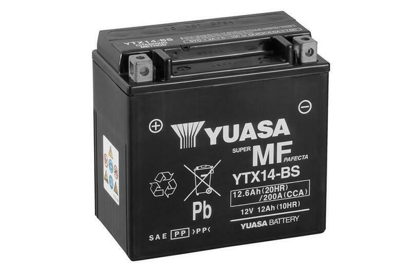 Pièces Quad & Motos - Electrique - Batterie YUASA sans entretien avec pack acide - YTX14-BS