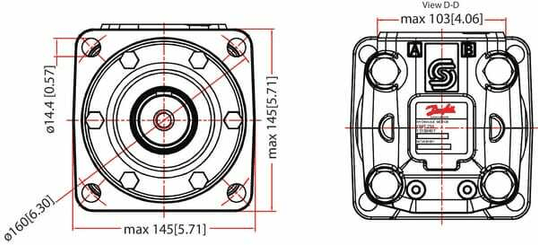 Pièces agricoles - Hydraulique - Moteur Orbit Cardan Ø40, Stand