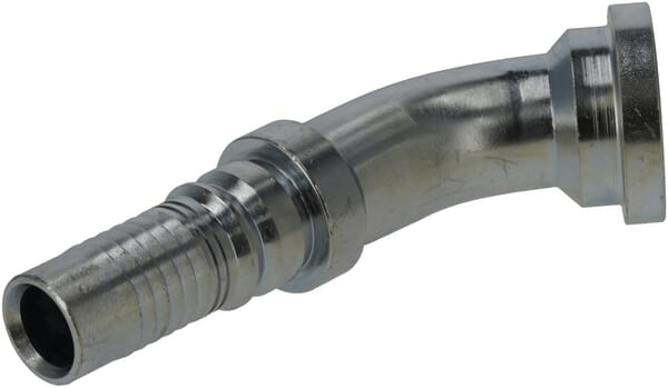 Pièces agricoles - Hydraulique - Raccord à sertir 4SH-DN20 avec flasque ø38,1 mm 45°