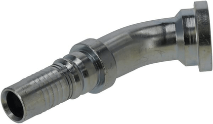 Pièces agricoles - Hydraulique - Raccord à sertir 4SH-DN20 avec flasque ø38,1 mm 45°