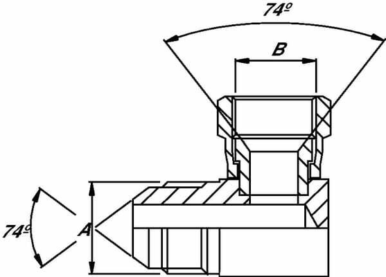 Pièces agricoles - Hydraulique - Raccord coudé FE-FI 1 1/16 UNF