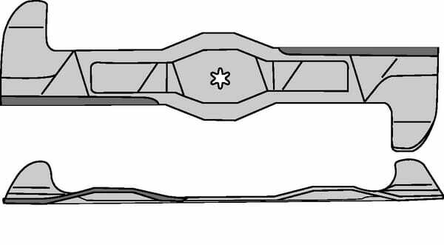 Pièces agricoles - Jardin et forêt pièce adaptable - Lame G. 530mm étoile 6 br.