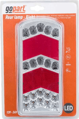 Pièces agricoles - Eclairage - Feu arrière LED rectangle droit câblé