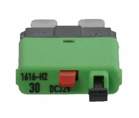 Pièces agricoles - Electricité - Fusible réinitialisation manuelle thermique 28V 30A longueur 34,4mm vert E.T.A